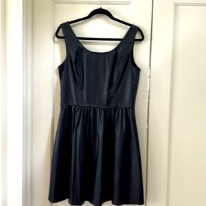 Vakko Sport Womens Faux Black Leather Dress Size Large NWOT